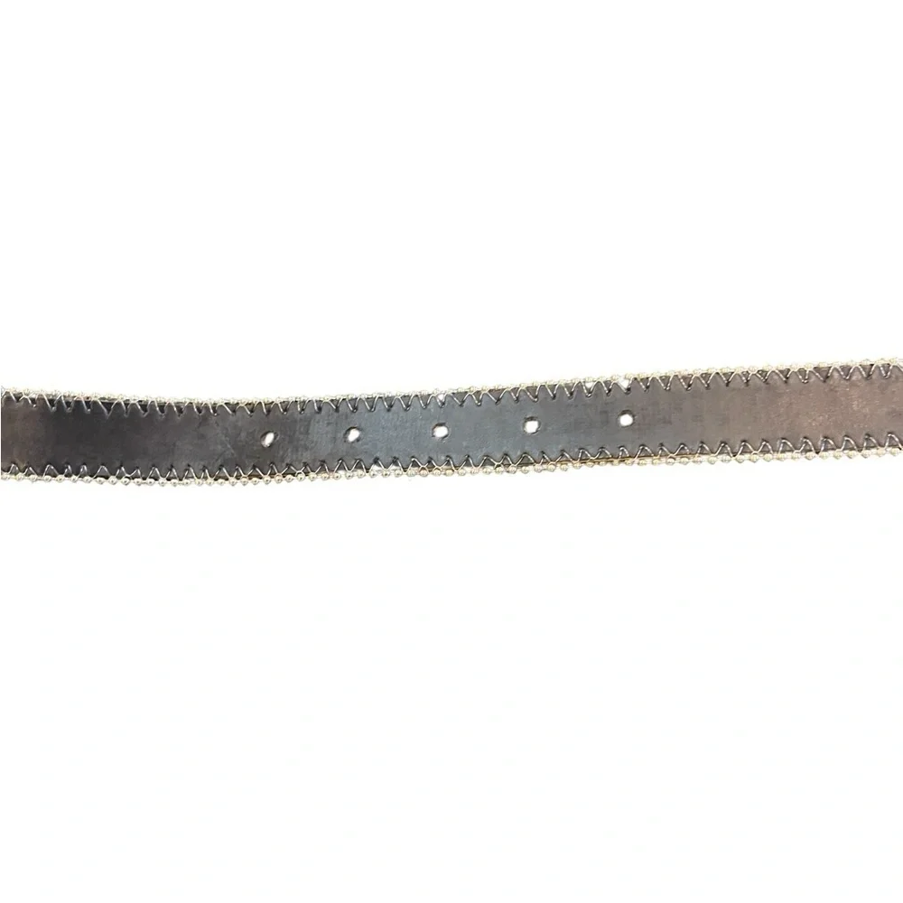 🖤🩶Elegant ELITE brand Silver & Black Women's Snakeskin Belt size L. Made in USA